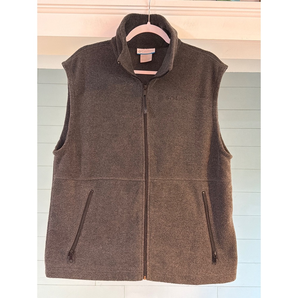 Columbia Mens Steens Mountain Fleece Vest Dark Gray Full Zip WM1480 Size M